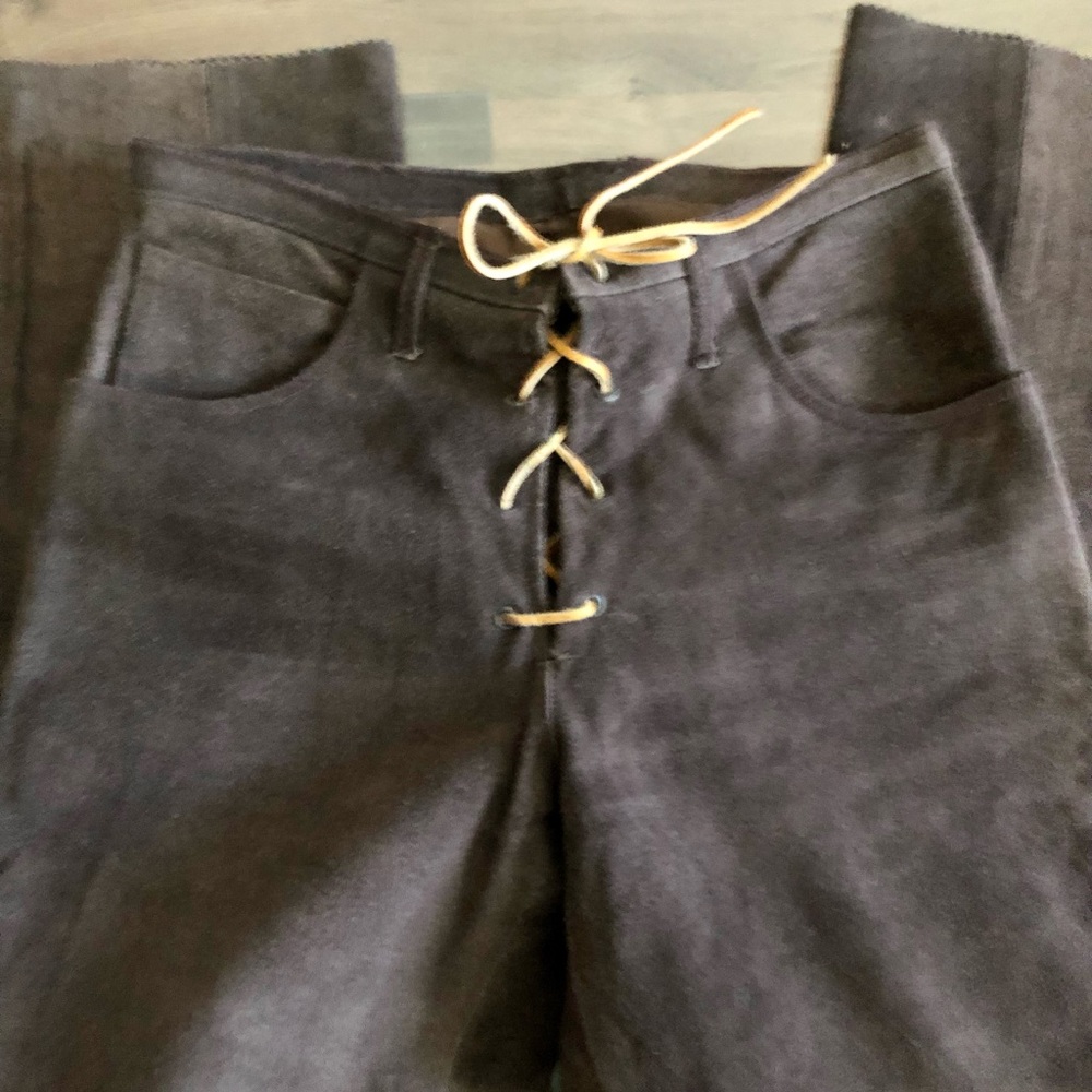 Free People Dark Brown Suede Jeans Size 3
